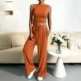 thumbnail image 2 of Women's Casual Striped Wide Leg Pants Spring Summer Trousers Elasticated Waist Loose Sleeveless Vest Set, 2 of 2
