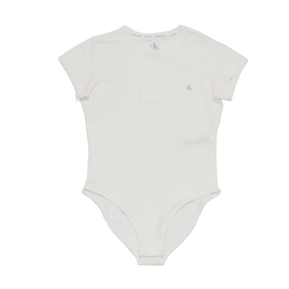 Calvin Klein Women's One Cotton Short Sleeve Bodysuit, White,L - US