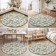 thumbnail image 4 of Round Rugs 3Ft, Sage Green Rose Round Area Rug Washable Indoor Throw Carpet, Farmhouse Vintage Botanical Floral Burlap Small Non Slip Circle Rug for Bedroom Living Room Home Decor Aesthetic, 4 of 8