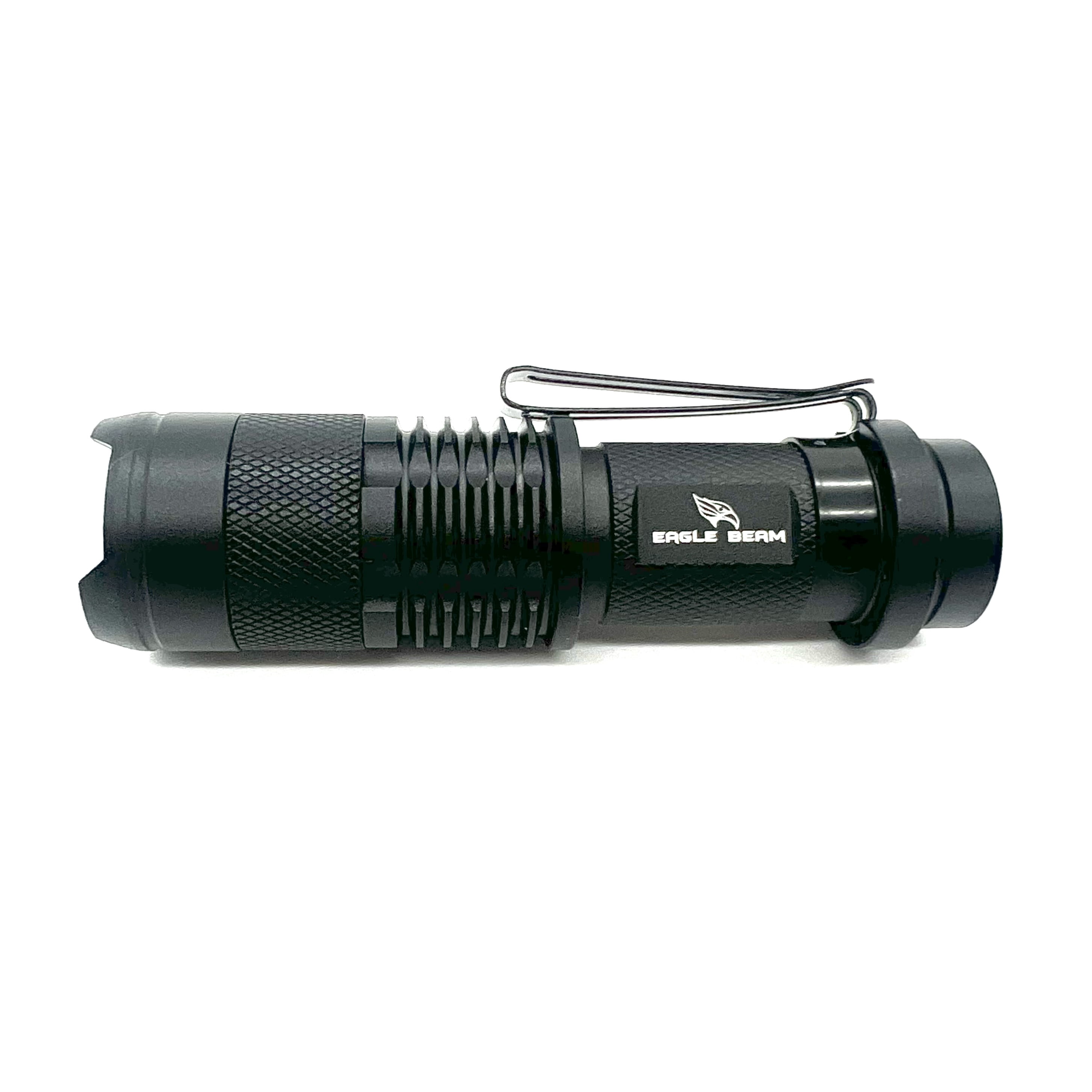 Eagle Beam EDC 600 Lumen LED Flashlight, Rechargeable Dual Power, IPX-6 rated, Zoomable, Single-mode, Anodized Aluminum, Everyday carry pocket sized and super bright