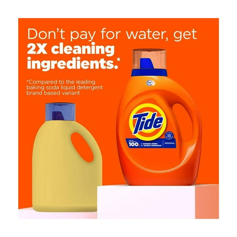 Tide + Bleach Liquid Laundry Detergent, Deep Clean and Whitening