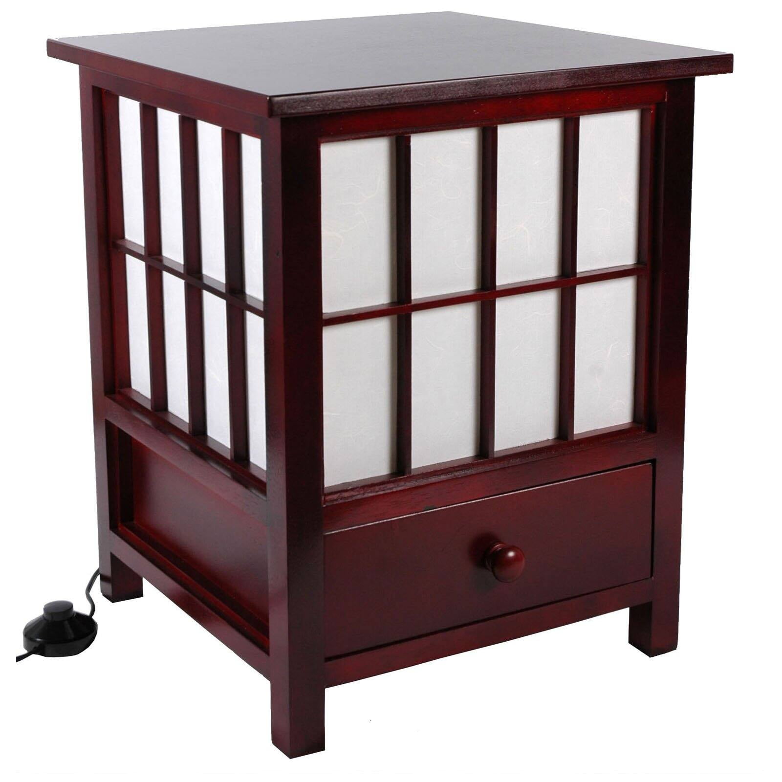 Oriental Furniture 1 9" Hokkaido Lamp with Drawer