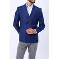 thumbnail image 2 of Men's Classic Jacket, Quality Soft Texture 88% Wool Light Navy Blue Double Breasted Jacket, 2 of 3