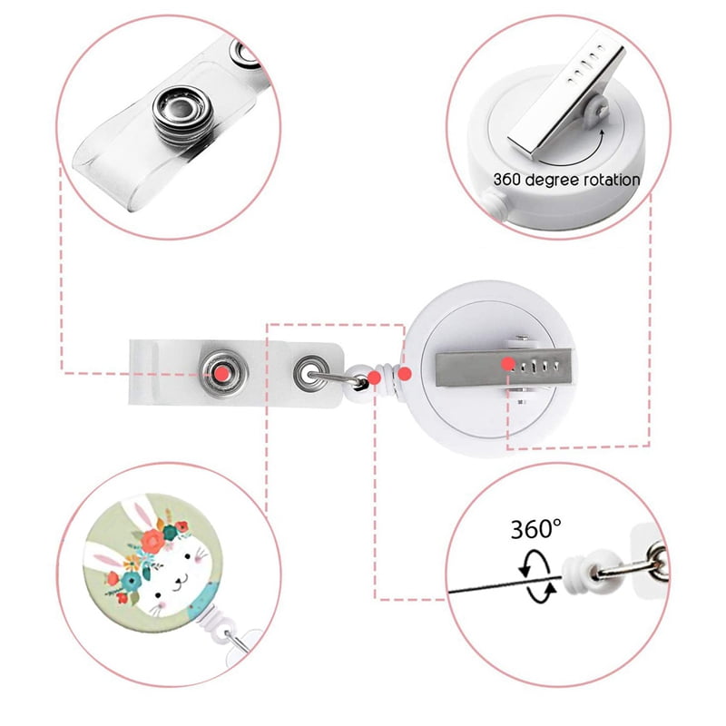 18 Pcs Animal Badge Reels Retractable Badge Holder with Alligator Clip Nurse Cute Badge Clip for ID Card Holders