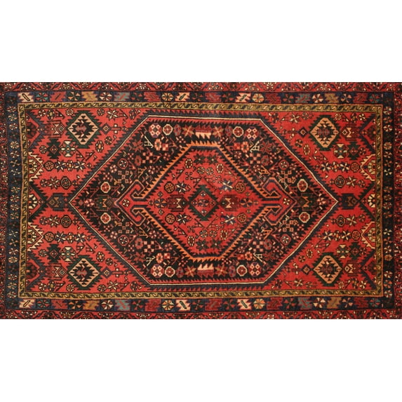 Ahgly Company Indoor Rectangle Traditional Dark Sienna Brown Persian Area Rugs, 6' x 9'