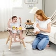 thumbnail image 3 of Patiojoy 3 in 1 High Chairs for Babies and Toddlers, Eat and Grow Convertible Highchair with Foot Rest Pink, 3 of 9
