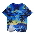 thumbnail image 4 of Nrmvnmi Girls Boys T-shirt Short Sleeve Round Neck Hawaiian Print T-Shirt Summer Clothes Tops For 3-14 Years Girls And Boys, 4 of 5