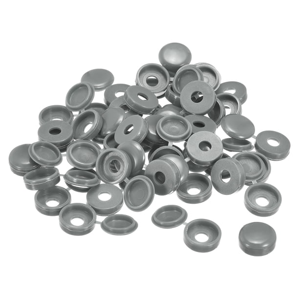 200uds 6mm Unique Bargains Bisagras Tornillo Cubierta Tapas Plástico Plegable para M4 M5 M6 Gris