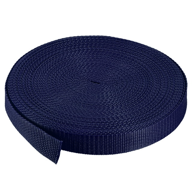 Unique Bargains Heavyweight Polypropylene Webbing Strap 1' 25 Yards Blue Strapping Band for Outdoor