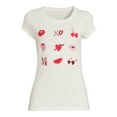 thumbnail image 5 of Valentine’s Day Women’s XO Heart Graphic Tee with Short Sleeves, 5 of 5