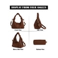 thumbnail image 4 of Deago Small Tote Bag for Women PU Leather Crossbody Shoulder Bag Fashion Satchel Purse Top Handle Hobo Bags Handbags with Adjustable Strap (Brown), 4 of 9