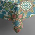 thumbnail image 5 of Multicolor Ethnic Floral Pattern Square Tablecloth,Waterproof Square Table Cover,Wipeable Spillproof Washable Table Cover for Home Kitchen Party Decor 60"x60"(152x152cm), 5 of 6