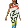 thumbnail image 4 of Pizza Rolls Combination Half Dleeve Split Dress elegant dresses plus sizes clothing women summer, 4 of 7