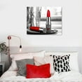 thumbnail image 4 of COMIO  Shoe High Heel Lipstick On Black Canvas Wall Art with , Ready to Hang Oil Painting, Artwork Poster Print Decor, 4 of 4