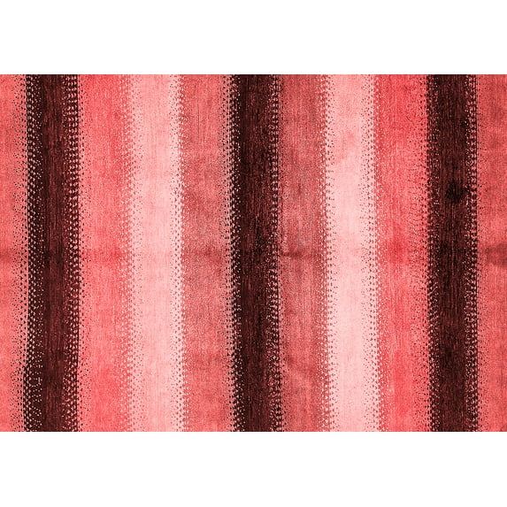 Ahgly Company Indoor Rectangle Abstract Red Modern Area Rugs, 2' x 3'