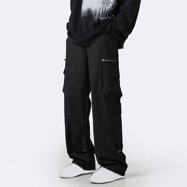 Pantalones largos de pana para hombre, con cordón y cintura elástica, holgados, para correr, informales, cargo, largos, de algodón y licra.