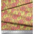 thumbnail image 3 of Soimoi Orange Cotton Jersey Fabric Lemon Slice Vegetable Print Fabric by the Yard 58 Inch Wide, 3 of 3