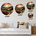 thumbnail image 4 of Designart "Sunset Over Rows of Ruby in the Vineyard Landscape I" Farmhouse Oversized Wall Clock, 4 of 5