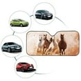 thumbnail image 5 of Xoenoiee Vintage Splatter Running Horse Print Car Windshield Sunshade UV Ray Reflector Sun Visor Summer Sun Blocker Offer Protection for Car Interior Universal Fits Trucks, Sedans, SUVs, 5 of 6
