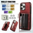 thumbnail image 4 of Dteck Crossbody Wallet Case for iPhone 14 Pro, RFID Blocking PU Leather Zipper Handbag Purse Flip Cover, Kickstand Folio Case with Card Slots Wrist Strap Lanyard 6.1 Inch,Red, 4 of 10