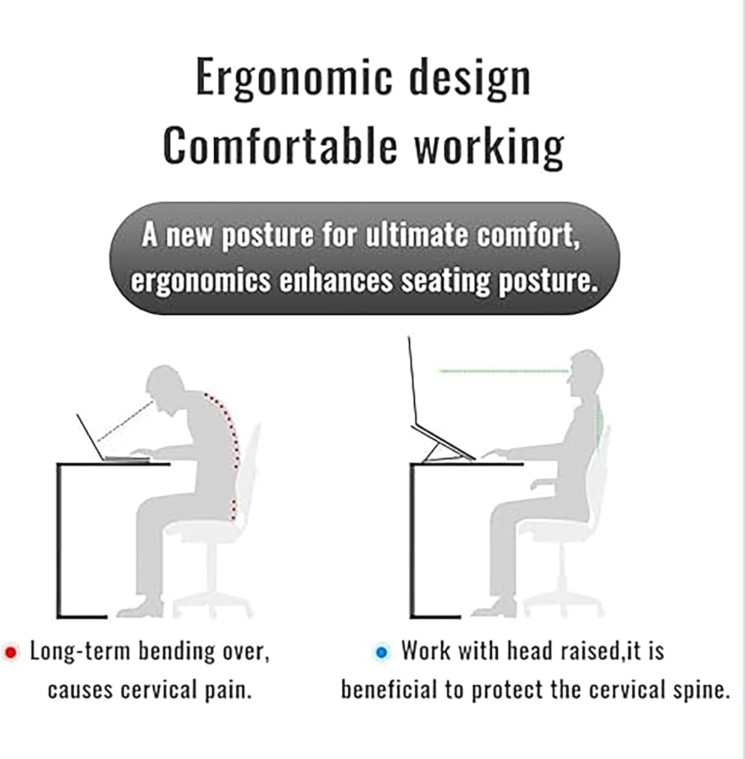 Laptop Stand for Desk, Adjustable Riser Aluminum Alloy+Silicone Foldable Portable Notebook Holder, Ventilated Cooling Mount Computer 10-15.6 inch Laptops