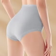 thumbnail image 3 of Sngxgn Cotton High Waisted Womens Underwear Soft Stretch Breathable Full Coverage Ladies Panties(Grey,L), 3 of 3