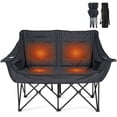 thumbnail image 2 of Slsy Oversized Heated Double Camping Chair, 2-Person Heated Folding Chairs for Outdoor Sports w/ 3 Heat Levels & 4 Heating Zones, Patio Lounge Chairs Folding Camping Chair Supports 550 lbs, 2 of 8