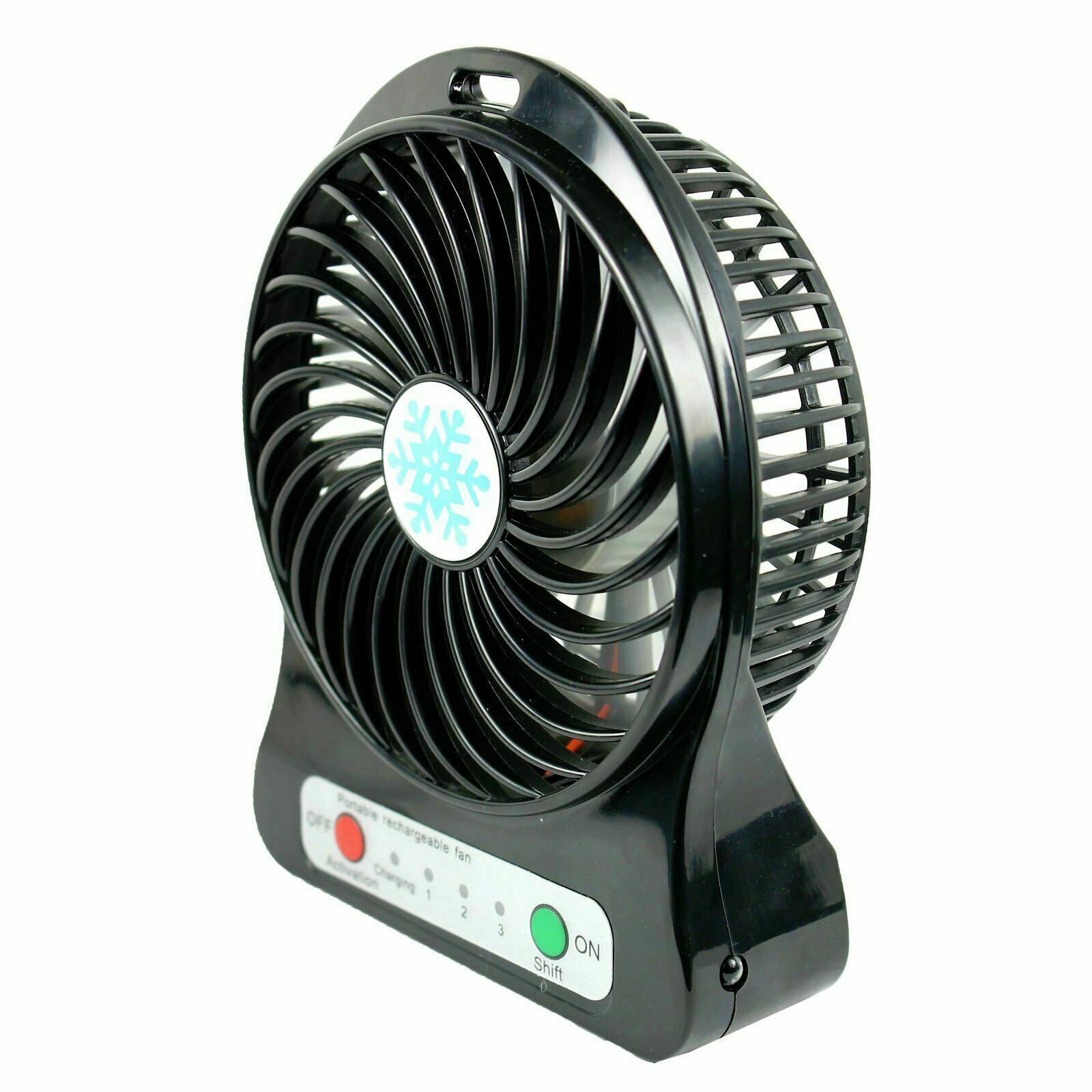 Portable Rechargeable LED Fan air Cooler Mini Operated Desk USB 18650