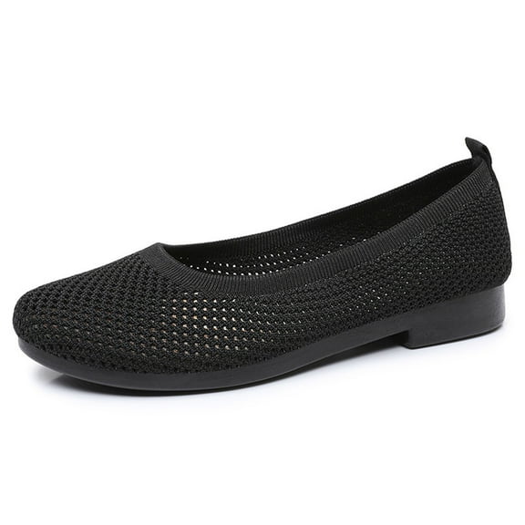 Xiaoxatg Women's Casual Shoes for Daily Wear - Comfortable -On Flat Footwear with Mesh Design Ideal for Work and Leisure Versatile for Every Season 8 Black