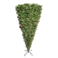 thumbnail image 3 of 7.5FT Green Christmas Tree, Upside Down Christmas Trees with 1500 Tips Realistic PVC Branches, Home Indoor Decor Artificial Pine Tree w/DIY Berries, Metal Base, 3 of 11