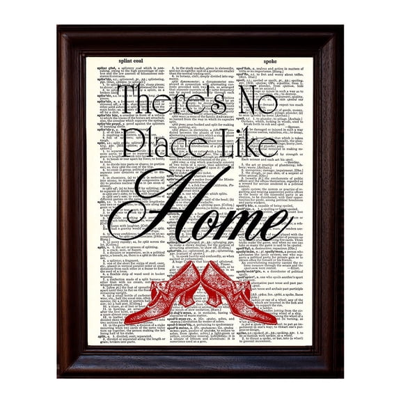 There's No Place Like Home - Dictionary Art Print Printed On Authentic Vintage Dictionary Book Page - 8 x 10.5
