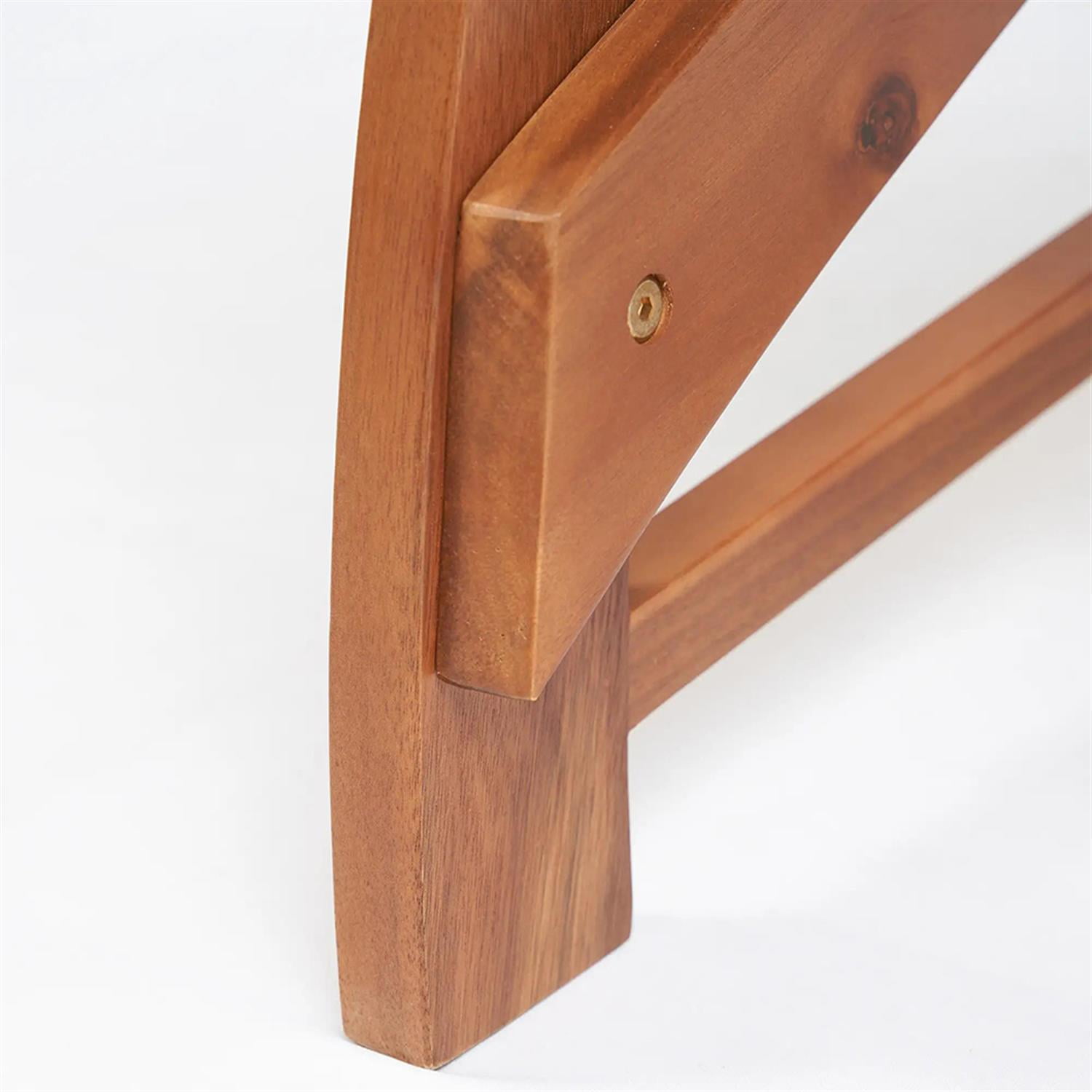 Demi Bonn 4-Piece Outdoor Conversation Set Patio Furniture, 2 Acacia Wood Slatted Chairs with Cushions & Ottomans for Balcony Porch, Brown