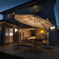 thumbnail image 4 of Costway 10ft Solar LED Patio Umbrella 360Degree Rotation Beige W/USB, 4 of 10