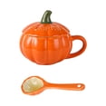 thumbnail image 2 of Tazas de Calabaza de Cerámica perfecl Tazas de Té Creativa 10 Tazas de Cerámica con Tapas Cuchara, 2 of 8
