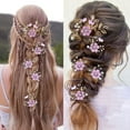 thumbnail image 5 of 5pcs Wedding Flower Hair Pins, Bridal Hair Comb Sides Flower, Rhinestone Hair Combs Crystal Bride Hair Pins Fashion Jewelry Hair Clips for Bridesmaids, 5 of 6