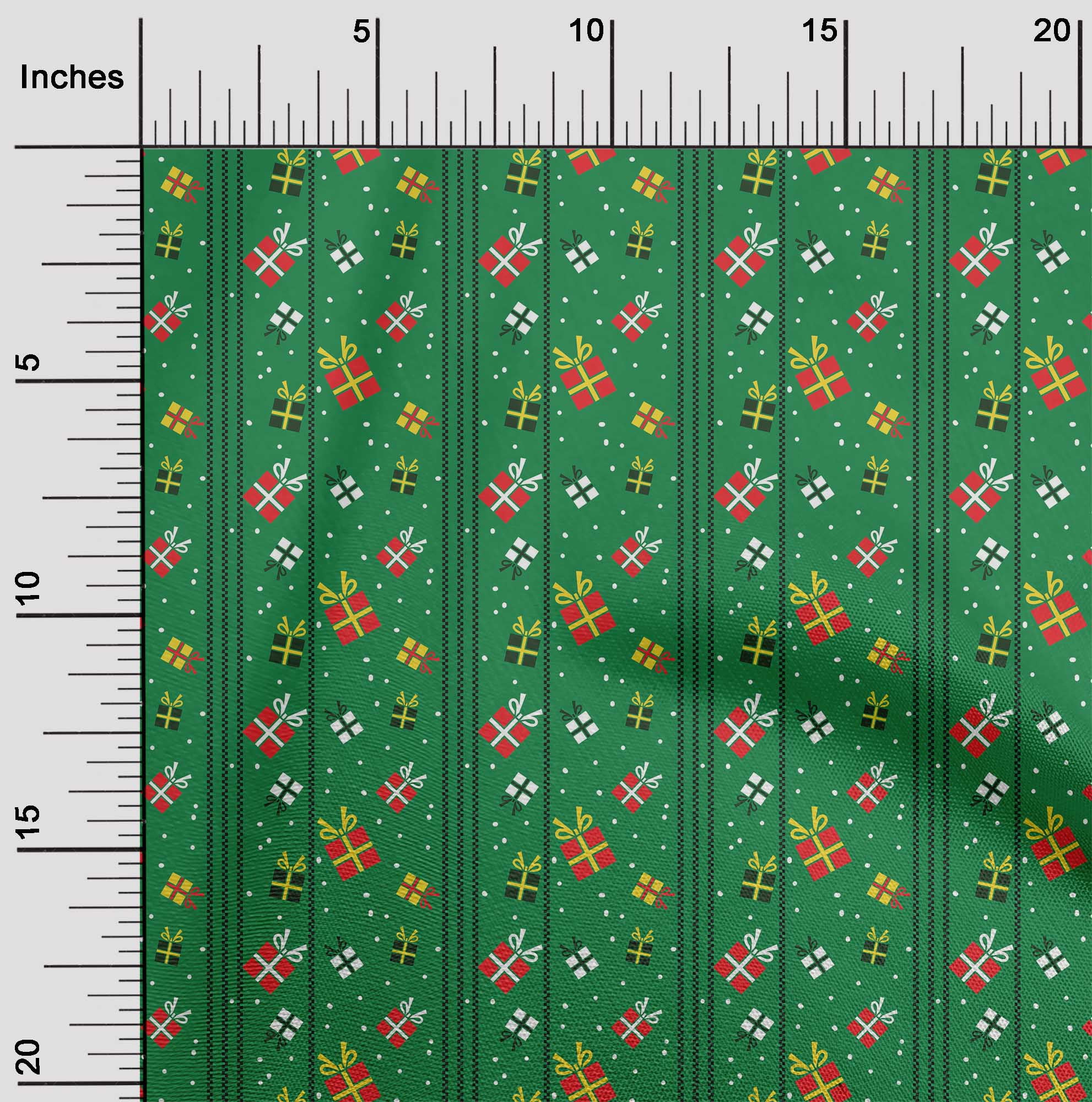 oneOone Silk Tabby Green Fabric Merry Christmas Sewing Material Print Fabric By The Yard 42 Inch Wide-13Z