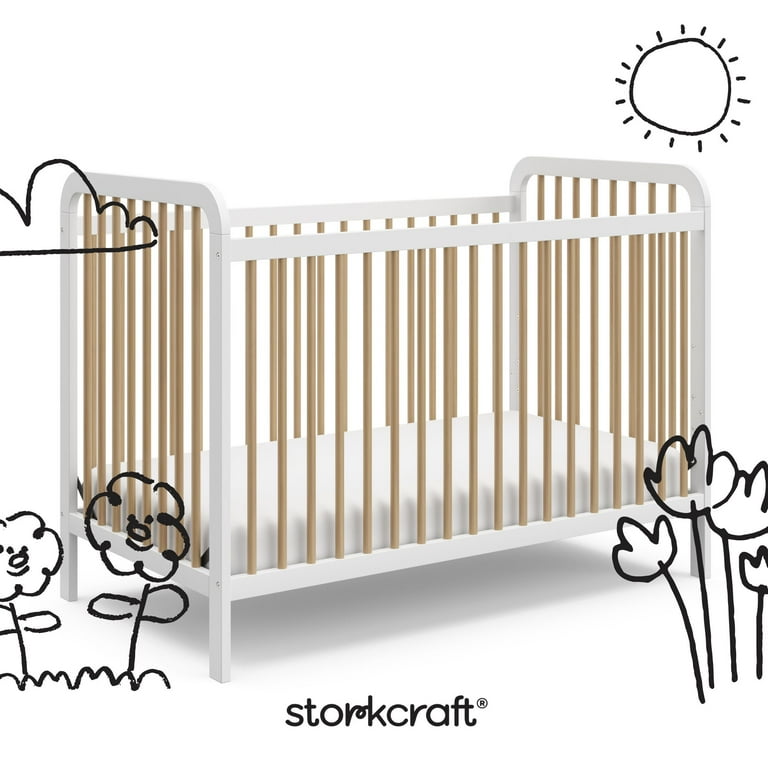 Storkcraft Pasadena 3-in-1 Convertible Baby Crib, White with