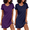 Navy Blue+dark Purple, variant on Ekouaer 2 Pack Nightgowns for Women Sleapwear Short Sleeve Night Shirts Soft Sleep Dress Classic NightDress Group S