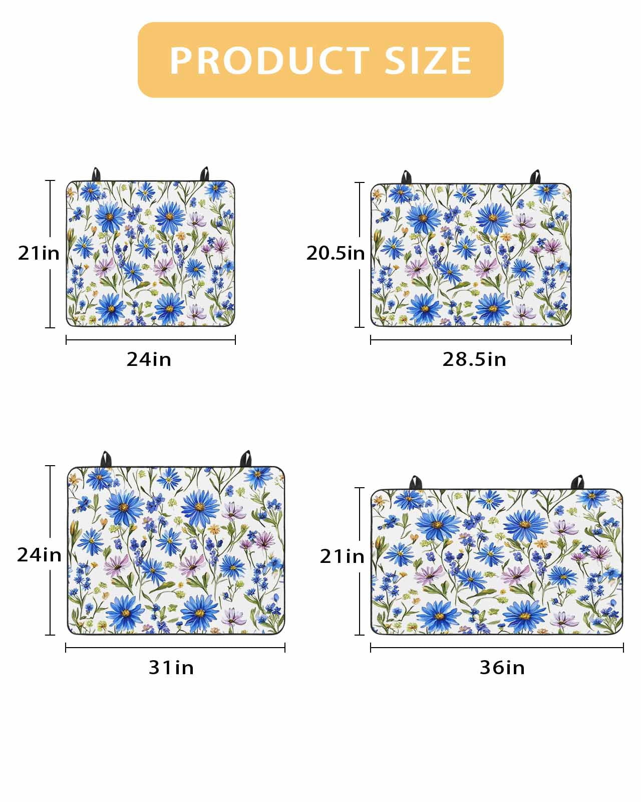 nqOlkjepod Large Induction Cooktop Protector Mat 24"x21", Blue Flower Stove Top Covers for Electric Stove, Pink Botanical Blossoming Floral Plant Stove Burner Cover Mats, Glass Top Stove Cover