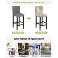 thumbnail image 3 of Linen Buffalo Check Bar Stool Covers Set of 4, Retro Black Lines Grid Pattern Stretch Washable Bar Chair Covers with Backs, Removable Pub Counter Height Chair Cover for Kitchen Dining Room Cafe, 3 of 7