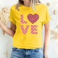 thumbnail image 1 of Pisexur T-shirt de la Saint-Valentin pour Femmes, Imprimé Amour, Manches Courtes, Col Rond, 1 of 5