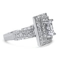 thumbnail image 2 of Sterling Silver Antique Design Simulated Diamond Engagement Ring for Women Size 9, 2 of 4