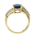 thumbnail image 2 of 14K Yellow Gold Diamond Natural Blue Sapphire Engagement Ring Oval 10x8mm, size 10, 2 of 2
