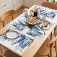 thumbnail image 5 of Blue Eucalyptus Placemats Set of 4 Botanical Leaves Pastoral Plants Place Mats Indoor Wipeable Table Mats Washable Cloth Dining Table Placemats for Kitchen Holiday Party Home Decor 13x19 Inch, 5 of 9