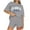 Gray, variant on Fsshion 2 Piece of Outfits for Womens Plus Size Casual Print Round Neck Short Sleeve Short Pants Pocket Set