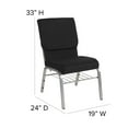 thumbnail image 2 of HERCULES Series 18.5''W Church Chair in Black Fabric with Book Rack - Silver Vein Frame, 2 of 9