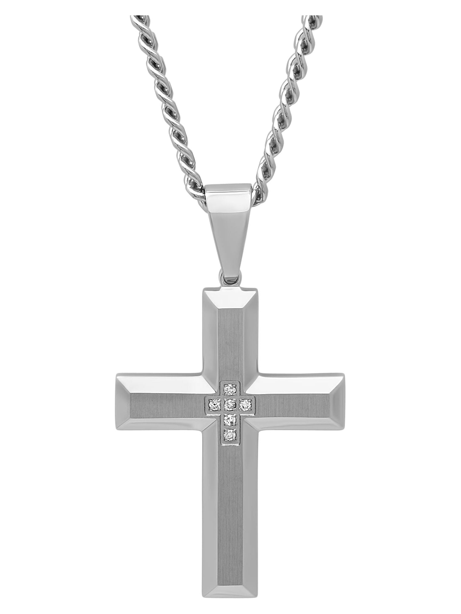 Sterling Silver Cross Pendant 24 Inches - Walmart.com