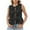 Black, variant on Womens Denim Vest Crew Neck Tie Front Ruffle Hem Y2k Tops Sleeveless Peplum Jean Shirt Outerwear Light Blue, XL