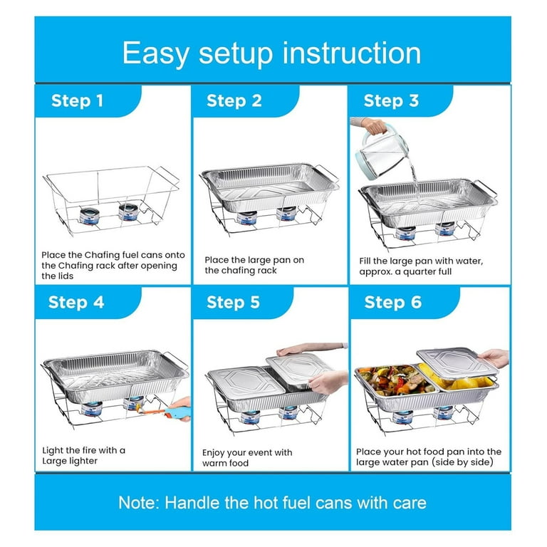 Disposable Chafing Dish Buffet Set, Food Warmers for Parties, Complete 33  Pcs of Chafing Servers with Covers, Catering Supplies with Full-Size Pans
