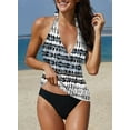 thumbnail image 3 of Eytino Tankini Bathing Suits for Women 2 Piece Printed Swimsuits Tankini Top with Bikini Bottom Swimwear Black 2XL Female, 3 of 6